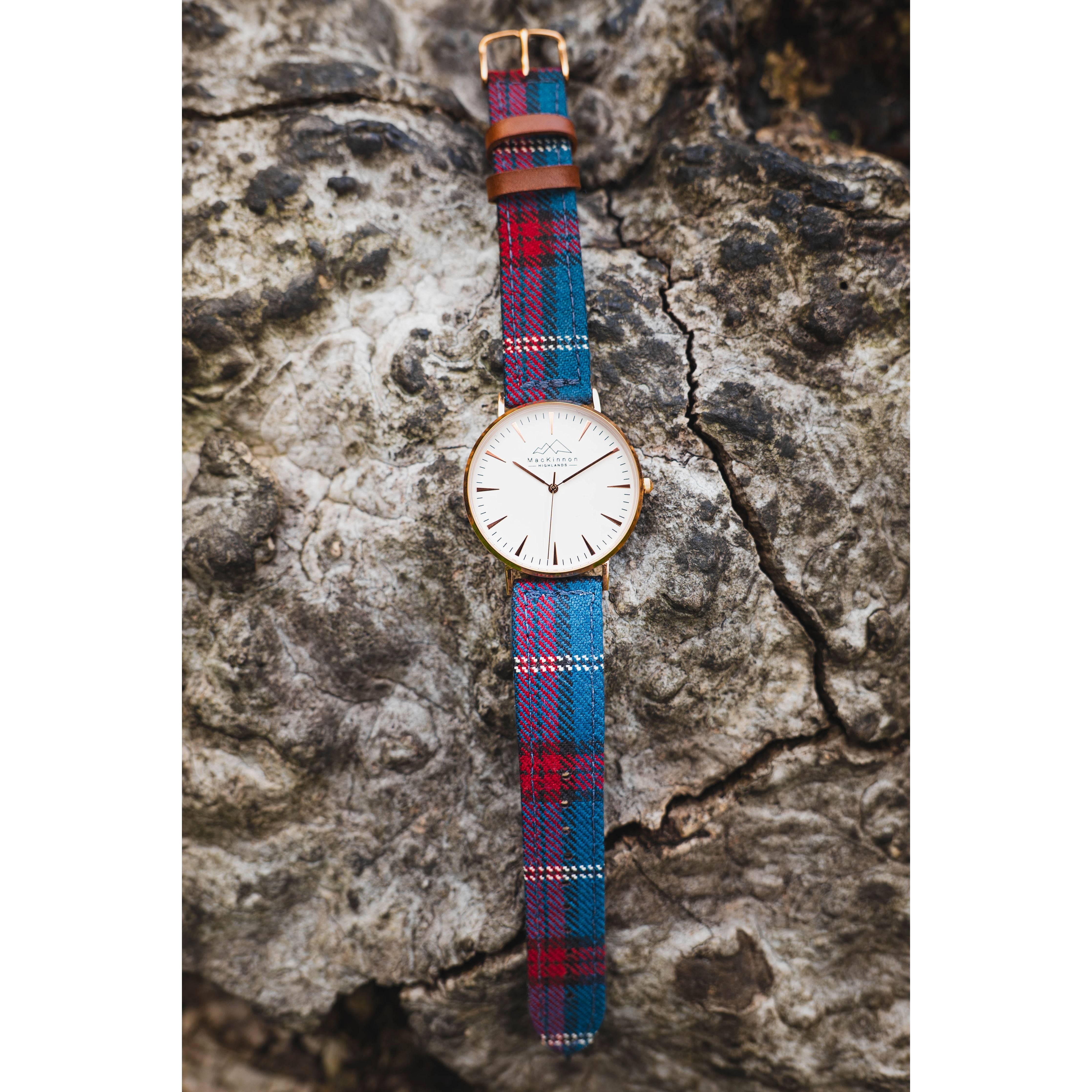 University of Edinburgh Tartan Watch Rose Gold