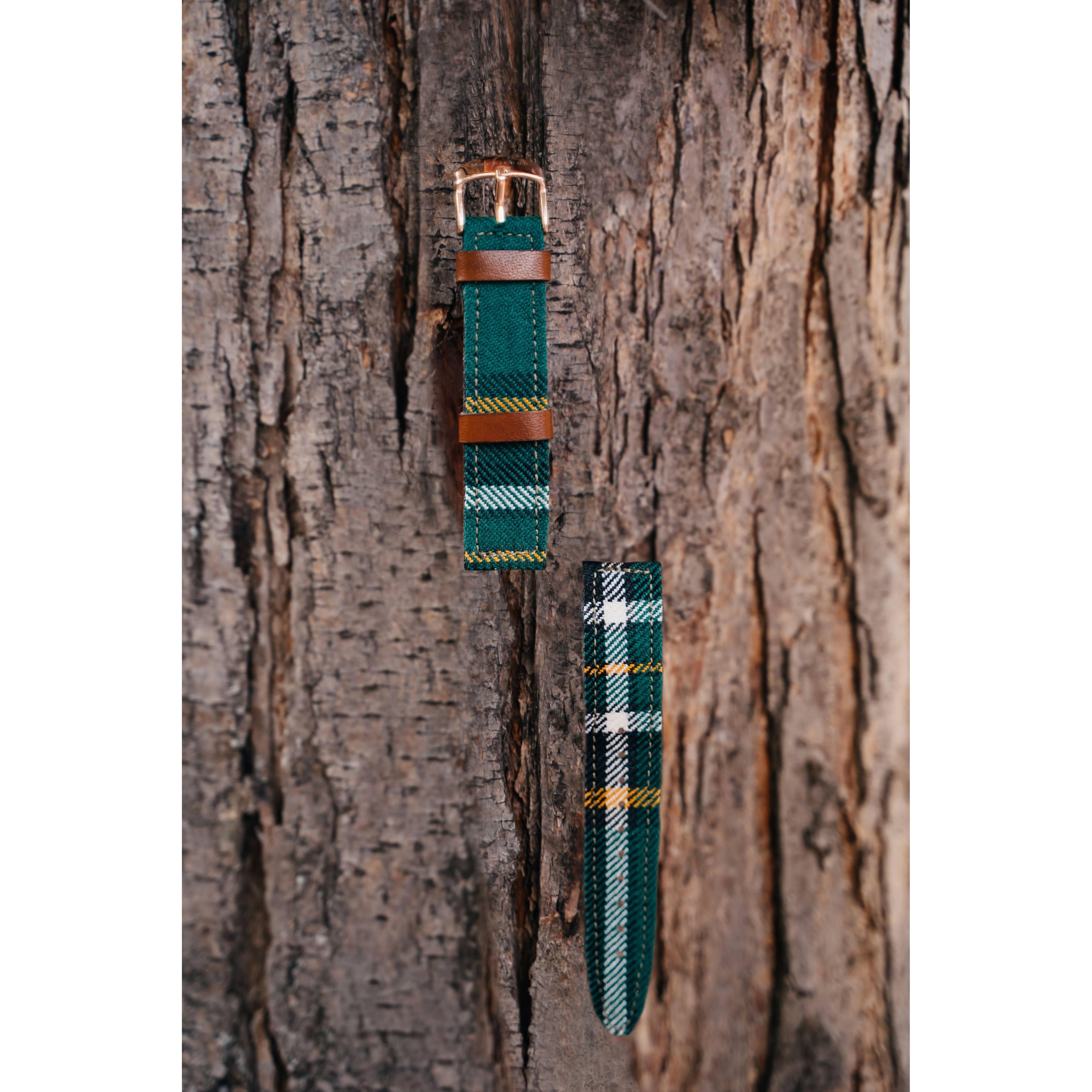green tartan watch band