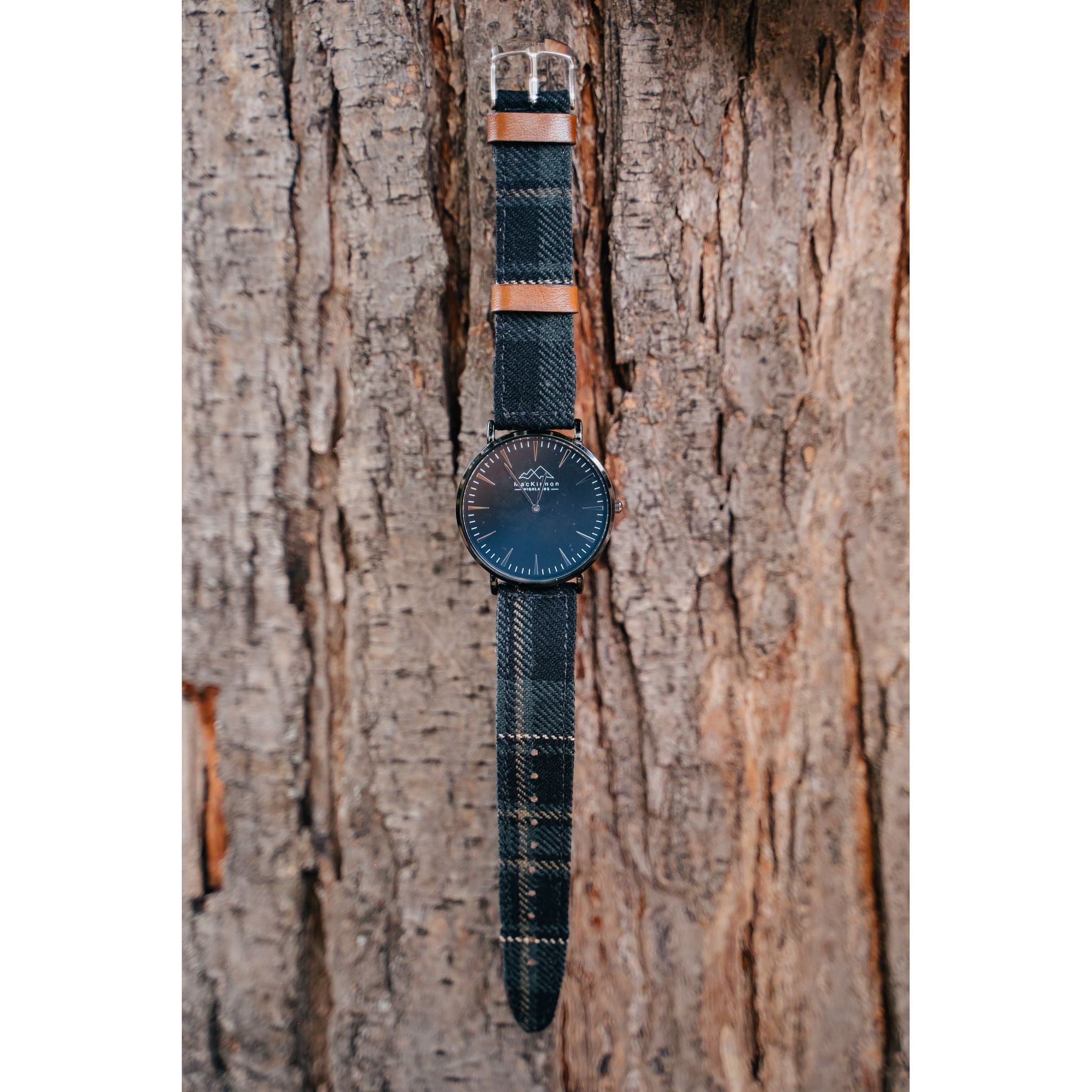 black tartan custom watch