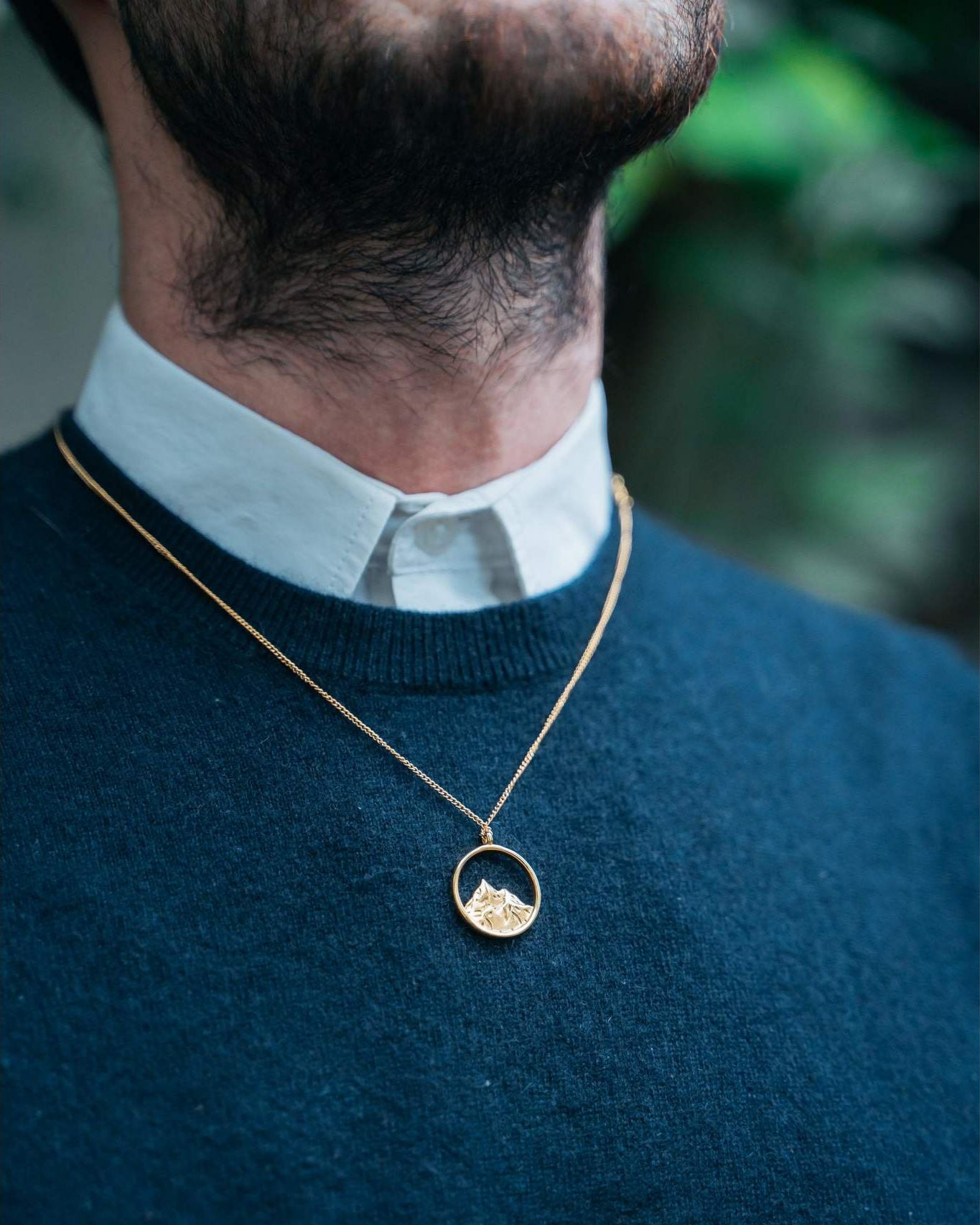 gold scottish mountain necklace