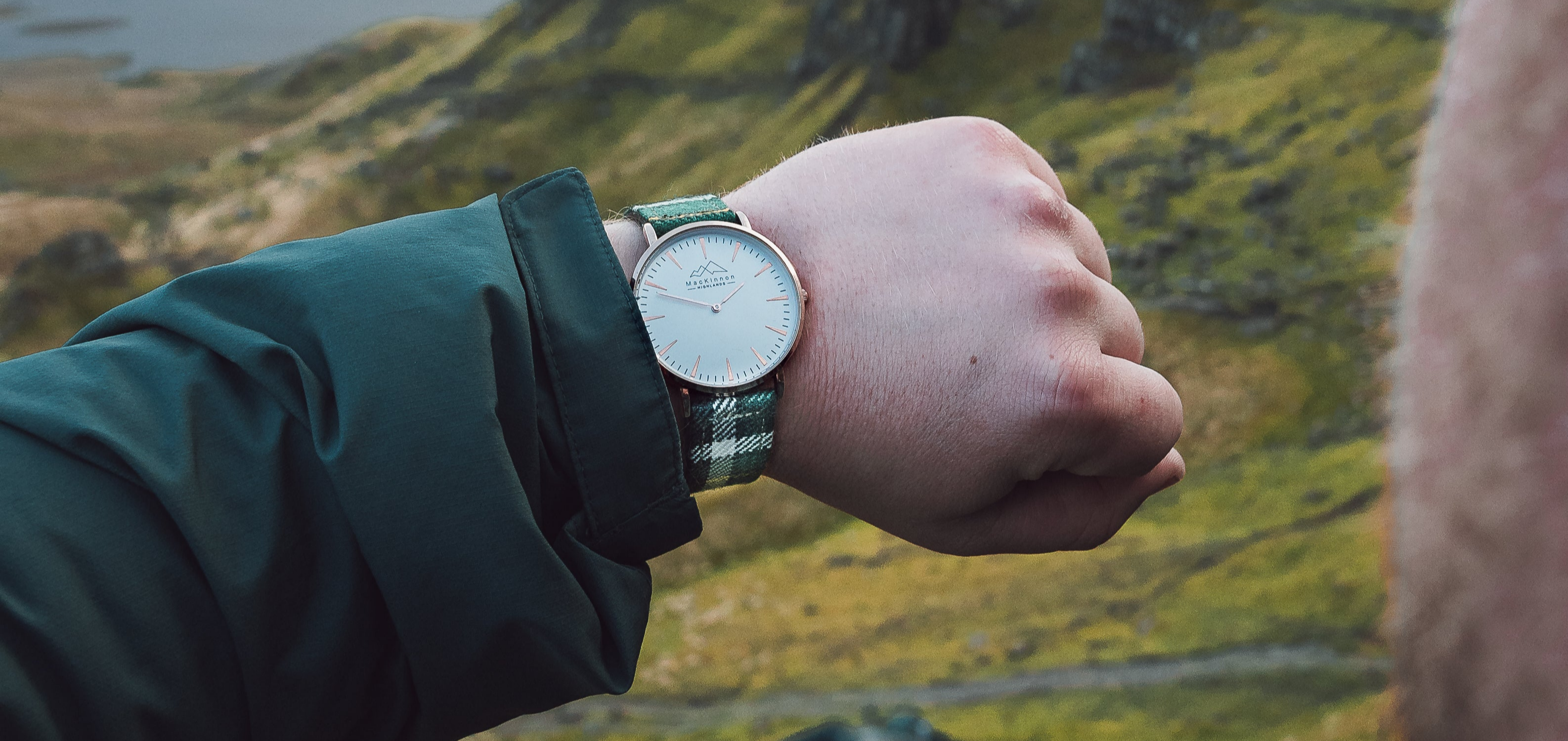 scottish watch with tartan strap