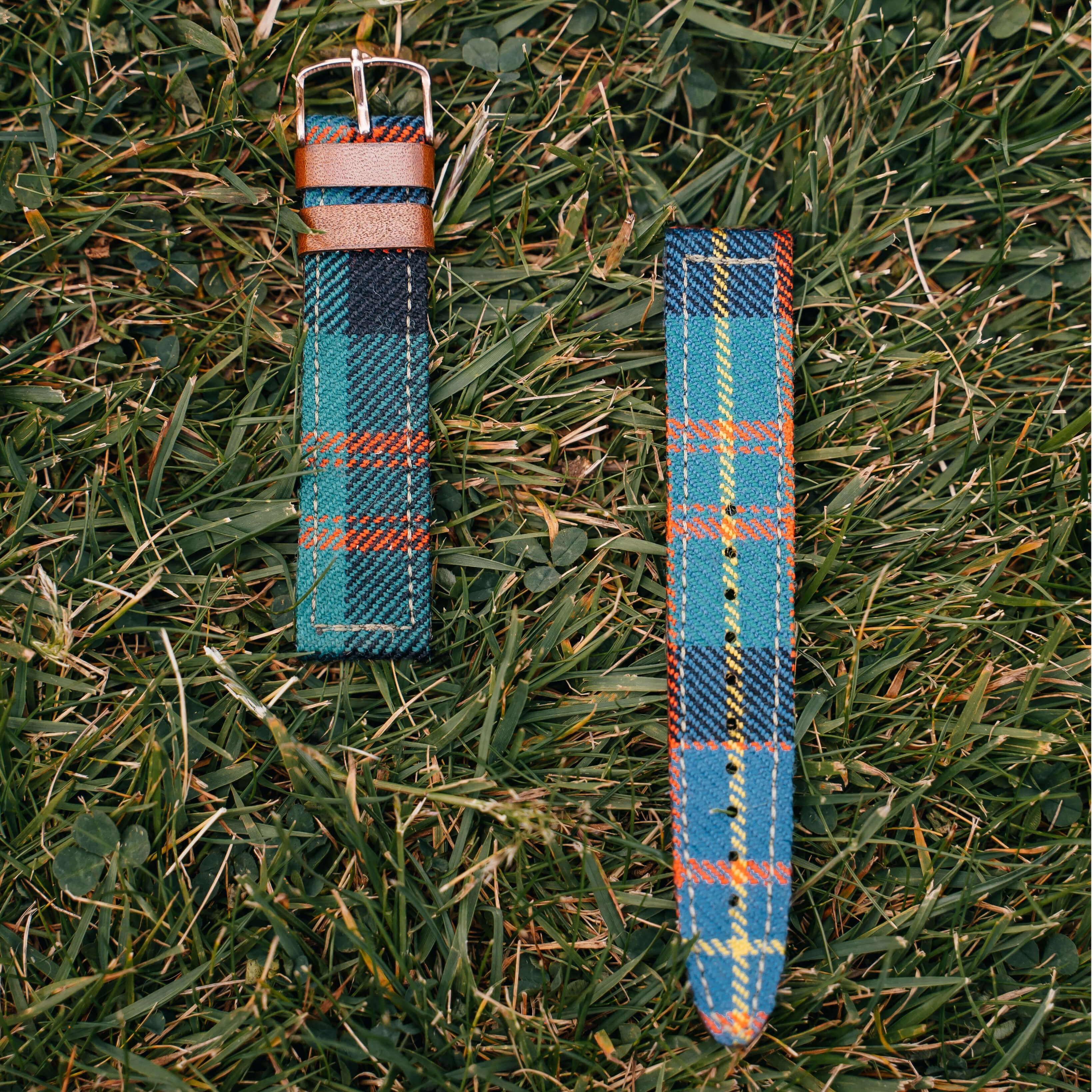 green tartan watch strap