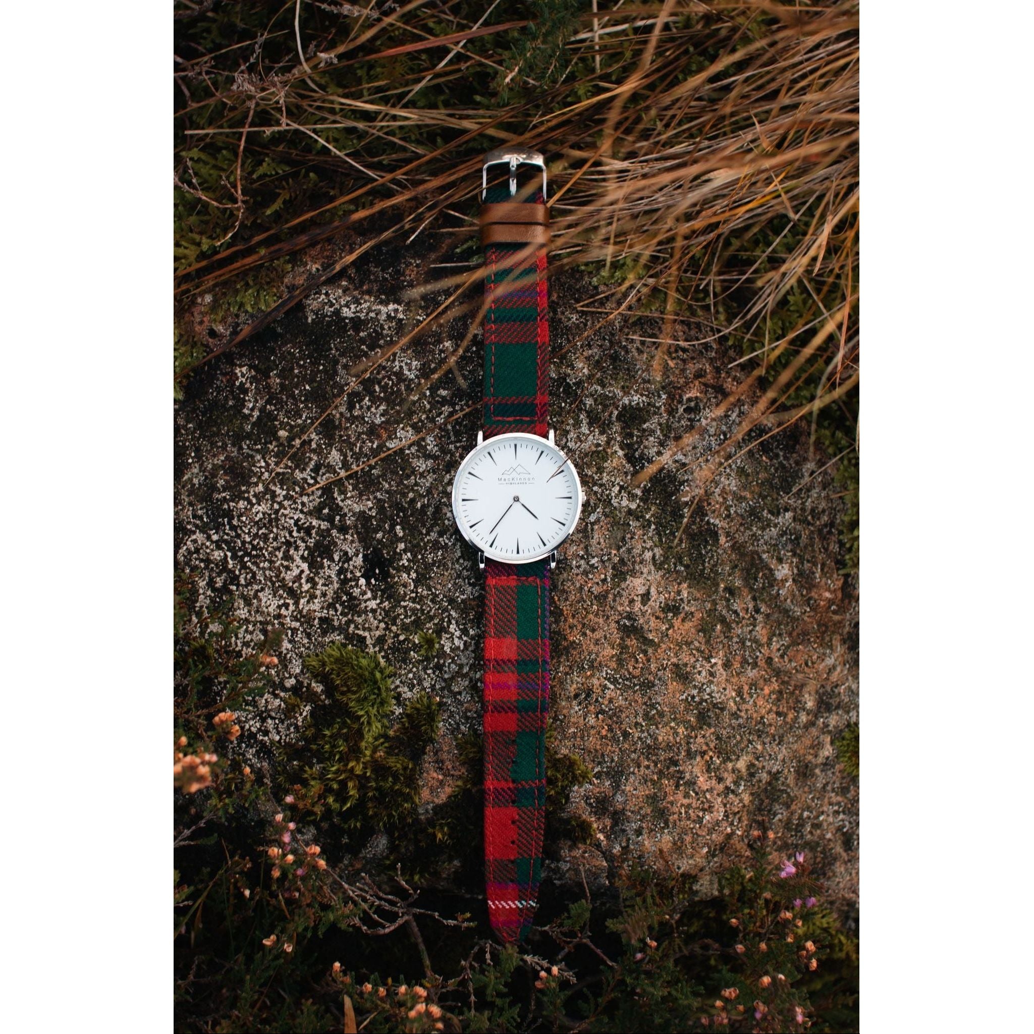 Custom tartan watch red green