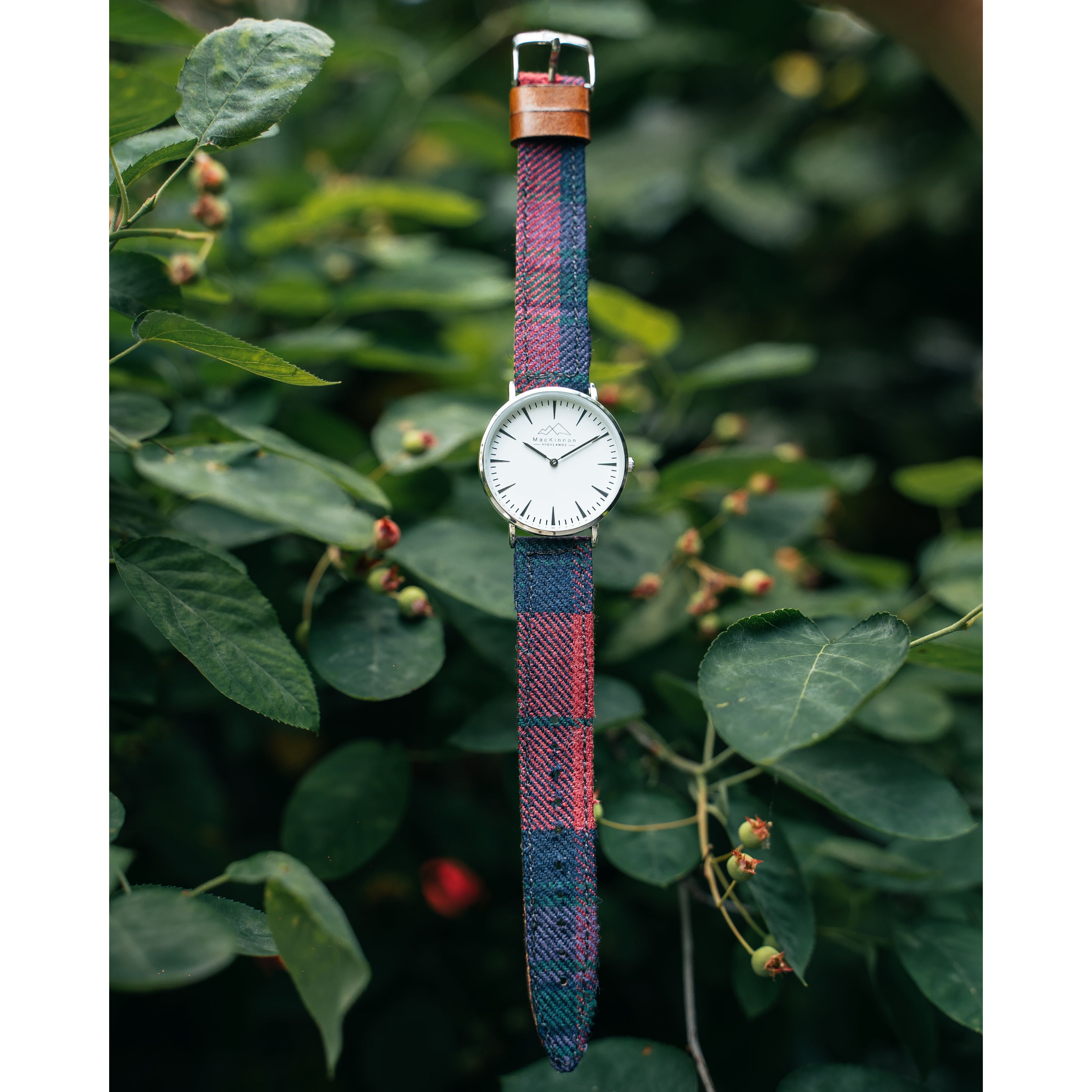custom tartan watch red blue