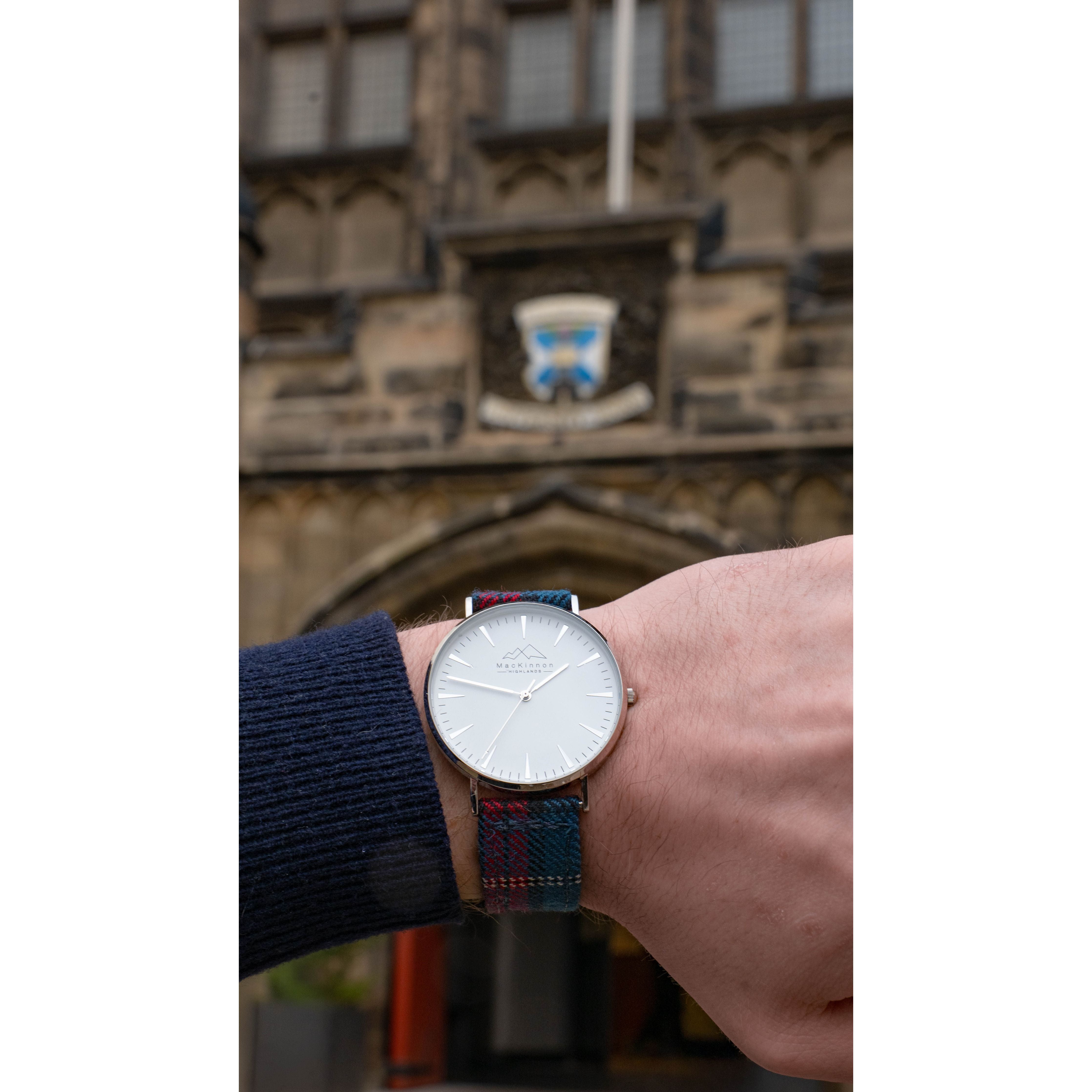 University of Edinburgh Tartan Watch Silver