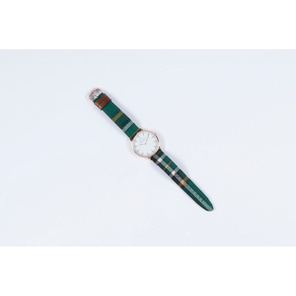 custom tartan watch green white blue yellow