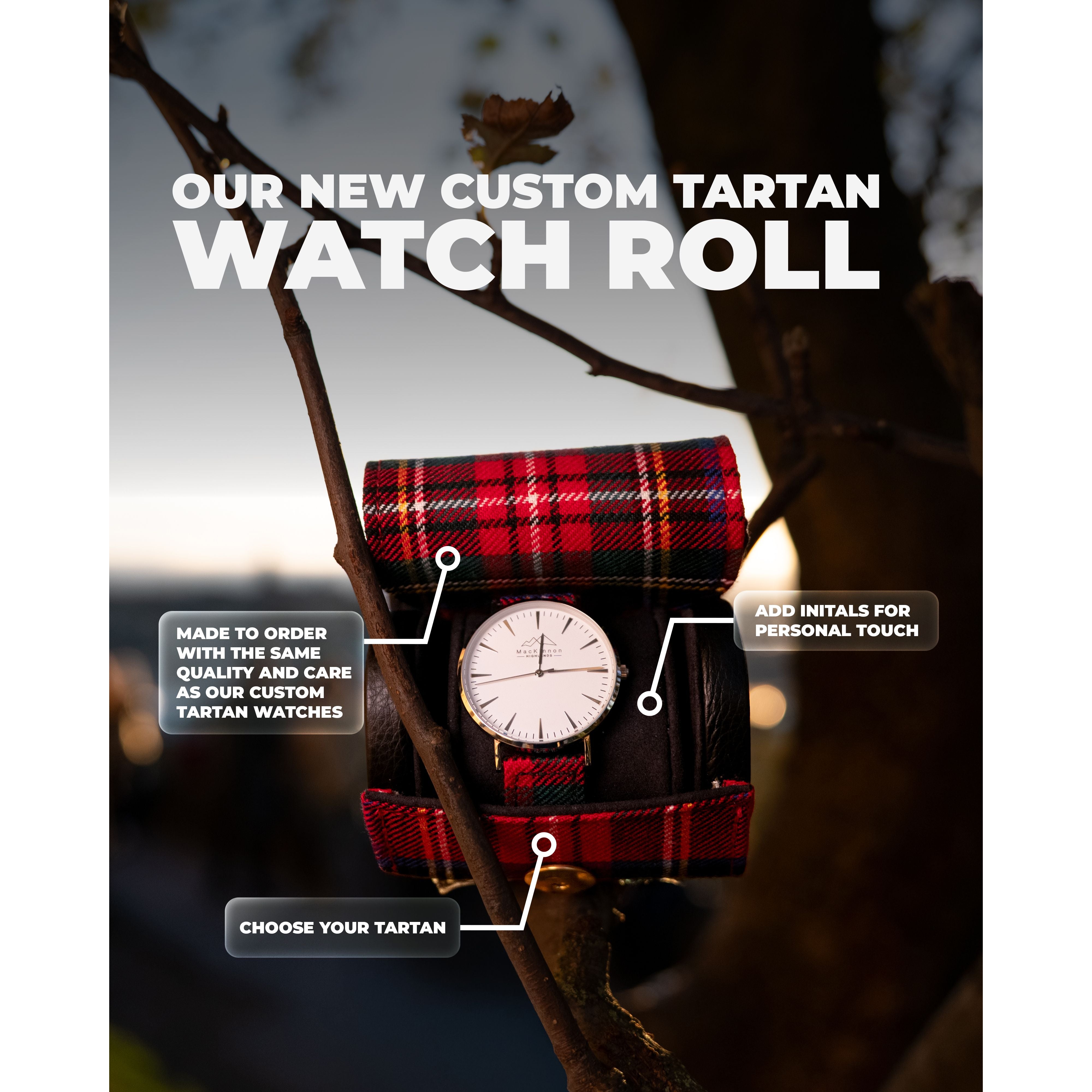 Custom Tartan Watch Roll