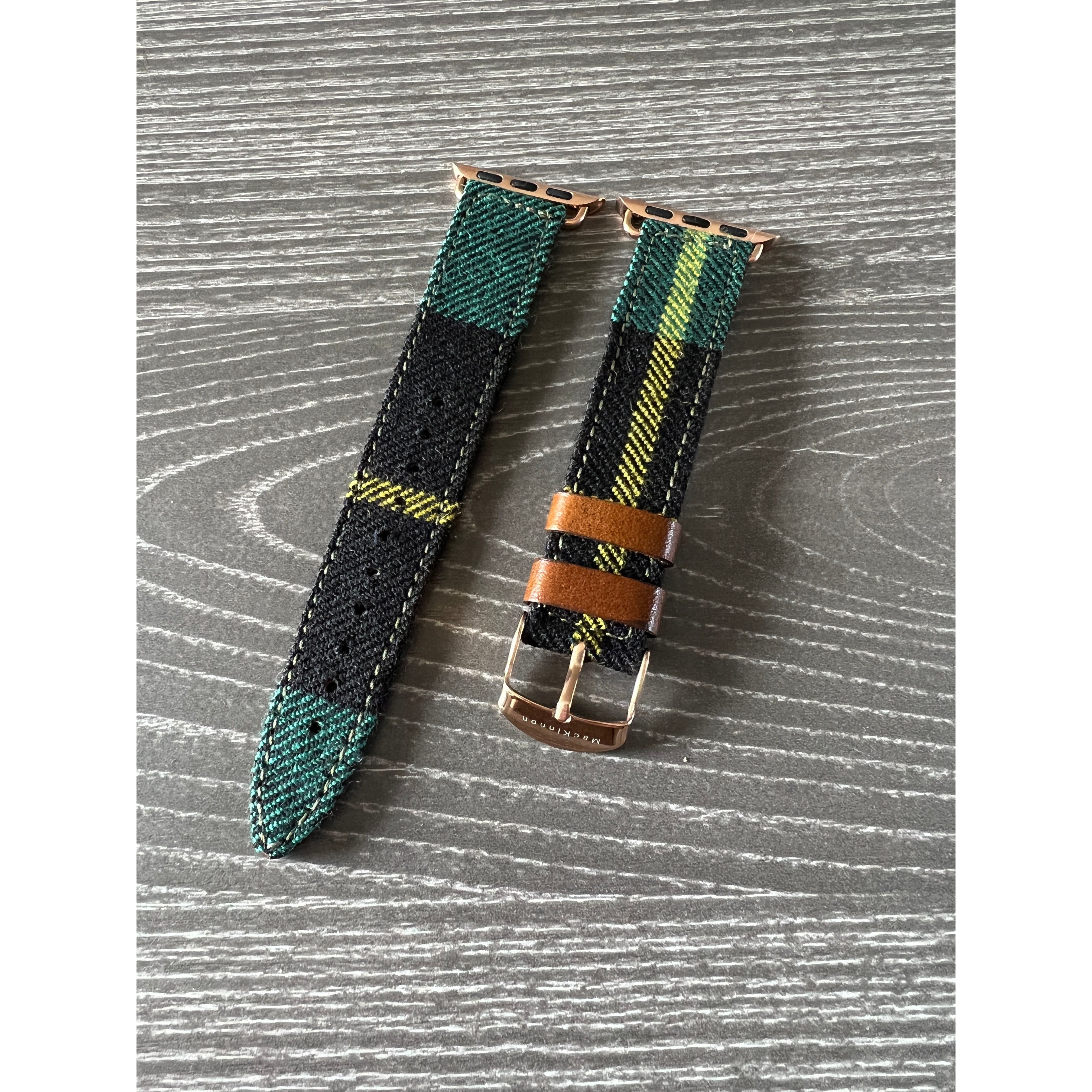 green yellow tartan apple watch band plaid
