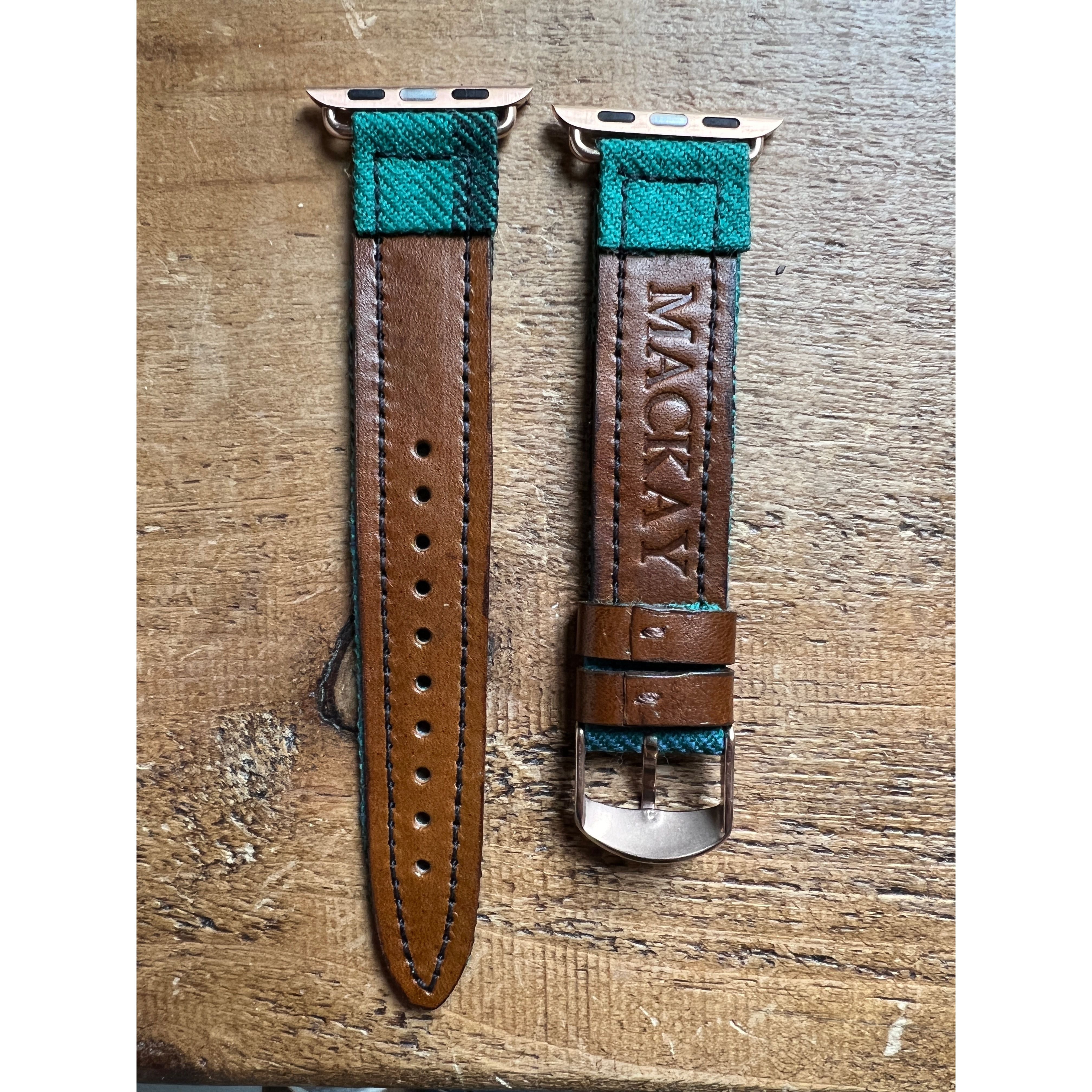 tartan apple watch band with custom engraving